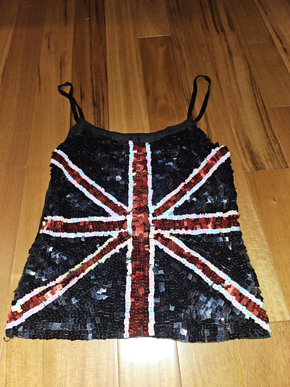 ViNTAGE Y2K BRITISH FLAG SEQUIN CAMI